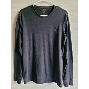 Polo Ralph Lauren Custom Fit Long Sleeve Crewneck Dark Gray T-Shirt Men'…